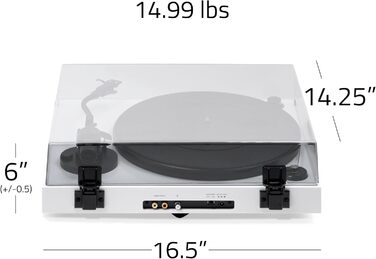 Програвач вінілу Fluance RT82 Referenz High Fidelity з картриджем Ortofon OM10, білий глянцевий лак