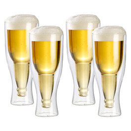 Набір пивних склянок Infactory Thermo Bierglas 0.33л (4 шт) - термосклянки для пива, подвійні стінки