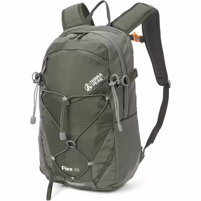20L Flex 20 Premium Wanderrucksack (small) with back ventilation, hydration system & rain cover - Trekking backpack made of breathable 3D Air Mesh Polyester - Outdoor daypack with hip belt (Olive Green)