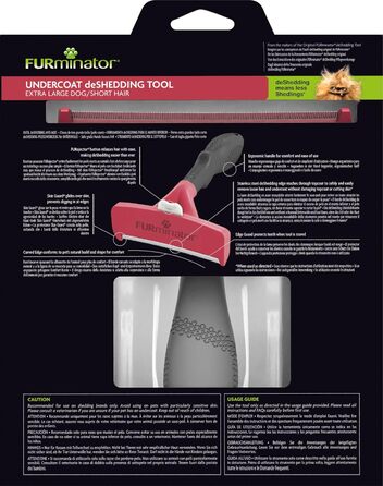 FURminator для собак XL: щітка для видалення підшерстка для великих собак, покращений дизайн (прозора, для короткошерстих)