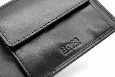 Чоловічий горизонтальний гаманець Hugo Boss Asolo з натуральної шкіри, чорний, 50250331