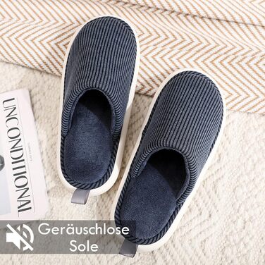 Легкі та безшумні домашні тапочки для жінок та чоловіків, протиковзкі, для зими, в приміщенні та на вулиці, 36-43 EU (37/38 EU, блакитні)
