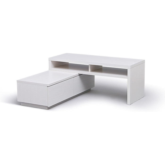 Iris Ohyama TV Furniture, TV Stand, TV Bench, TV Mount for Screens up to 43 inches, 4 Shelves, Extendable, Contemporary, Bedroom, Living Room - TV Cabinet - SAB-100 - White Oak