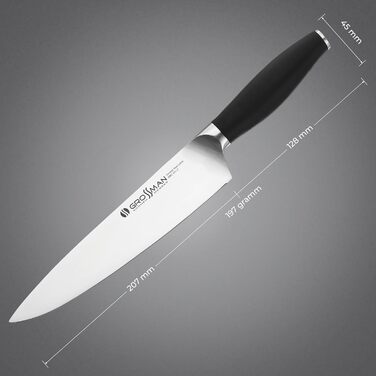 Ніж кухарський Grossman 002SH, 33 см, з нержавіючої сталі, ергономічна ручка