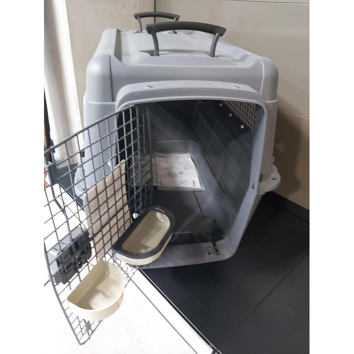 Клітка-переноска для собак Flamingo Lanta XL (60x92x69 см), темно-сірий колір | Безпечна, практична та комфортна