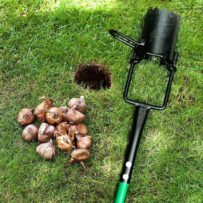 Altdorff 5-in-1 Lawn Plugger Garden Tool, Updated Bulb Planter with Long Handle for Digging, Weeding, Soil Sampling, Transplanting, Sod Plugger with Hole Digging for Tulips,