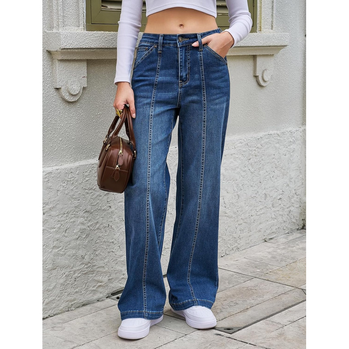 Джинси жіночі Cicy Bell Baggy висока талія широкі штанини блакитні розмір 40