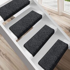 Килимки для сходів Floordirekt London прямокутні 15 шт 65x23 см чорні