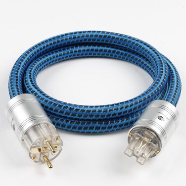 HiFi мережевий кабель Boaacoustic BB-007, аудіофільний High-End кабель живлення Schuko (вилка-розетка) для підсилювача, DVD, декодера та сабвуфера, 1м