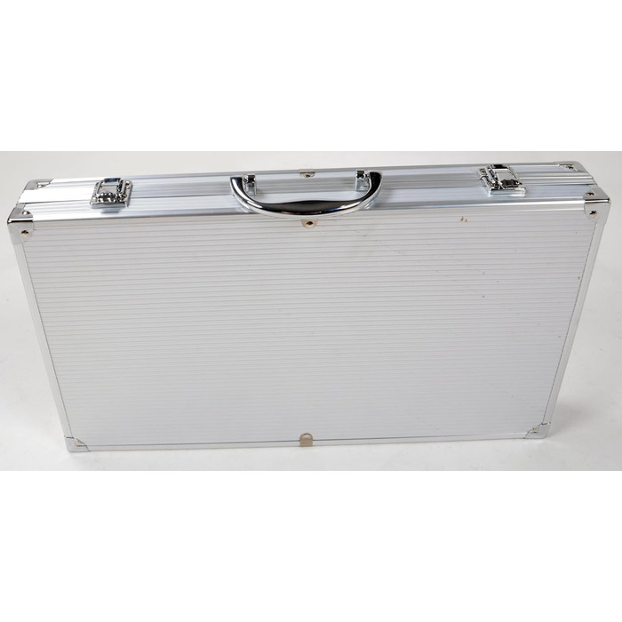 Набір гриль-посуду з нержавіючої сталі 11 предметів: гриль-кофр, аксесуари для барбекю, подарунок для гриля та приготування їжі (щітка, вилка, щипці, шампури, пензлик, лопатка)