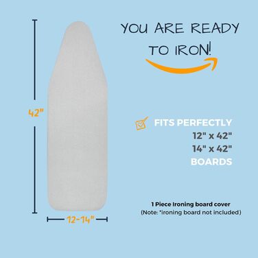 Покриття та подушка для прасувальної дошки SAVUK з силіконовим покриттям, 4 шари, 38.1 x 137.2 см, посилена подушка, терморефлексна, еластичний край