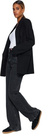 Джинси жіночі Trendyol прямого крою, висока талія, колір антрацит, розмір 44