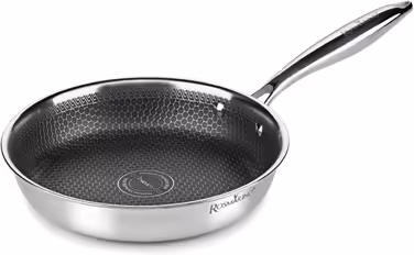 ROSMARINO HexaPro 3.0 28 cm Stainless Steel Frying Pan - High-quality non-stick coating, oven-safe - Ideal for versatile cooking (Pan, 24cm)