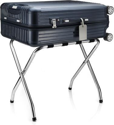 CARO-Furniture Suitcase Stand Luggage Rack Suitcase Stand, Chrome-plated Metal, Folding