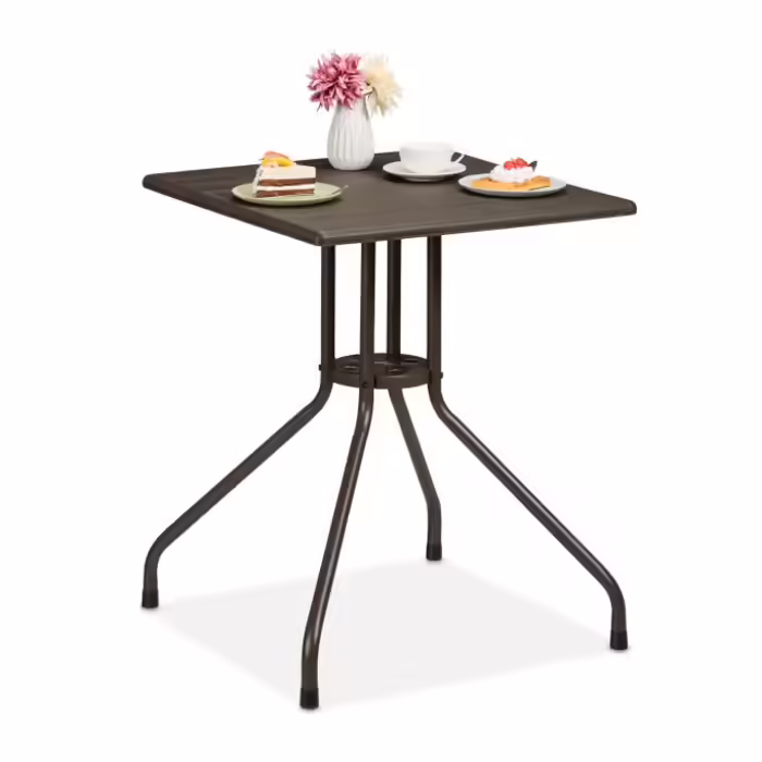 Relaxdays Garden Table in Brown Wood-Look