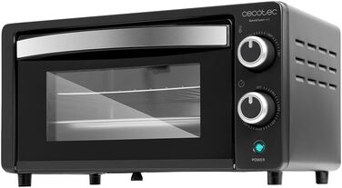 Електрична піч Cecotec Bake&Toast 1090 Black, 10 л, 1000 Вт, таймер 60 хв, регулювання температури до 230ºC, деко, решітка-гриль та щипці з ручкою