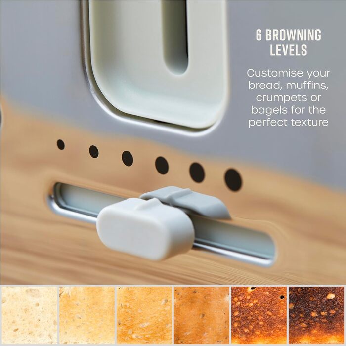 Тостер Swan ST14620GRYN Nordic з 4-ма тостами, 1500 Вт, сірий (Фузія)