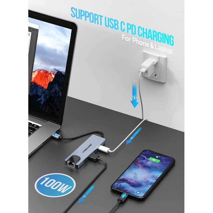 Lemorele Док-станція 12-в-1 з USB-C: 10Gbps, Dual 4K HDMI, VGA, USB 3.1/2.0, 100W PD, SD/TF, Audio - для Windows, MacBook, Dell