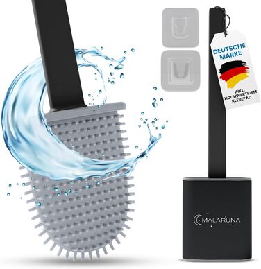 Силіконова щітка для унітазу - набір для ванної кімнати, настінне кріплення, гігієнічна, чорна, біла, сіра