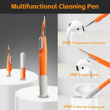 Набір для чищення клавіатури Alyvisun 11 в 1: для ноутбука, телефону, планшета, комп'ютера (помаранчевий)