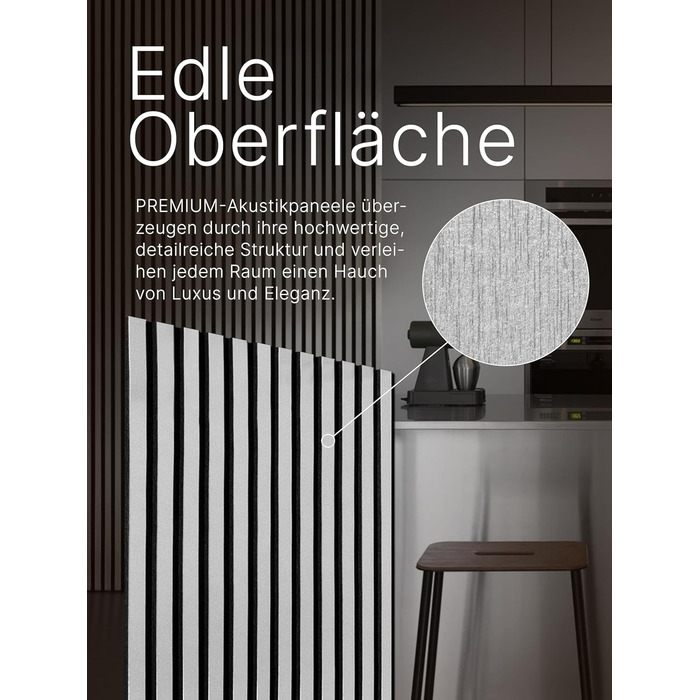 Акустичні настінні панелі з фетру Brushed Silver 364, комплект 2 шт. (275x54 см, загальна площа 1,485 м²)