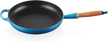 Сковорода Le Creuset Signature чавунна з дерев'яним ручками (Azure, 28 см)