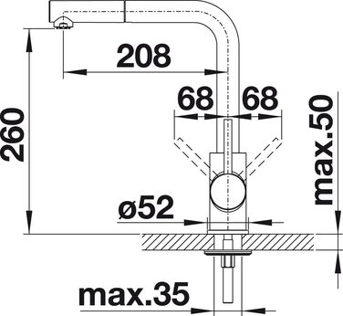 Кухонний змішувач BLANCO MILA з висувним виливом, високий тиск, керамічна картридж, запобіжник зворотного потоку, хромований, 25.5x10.5x27 см
