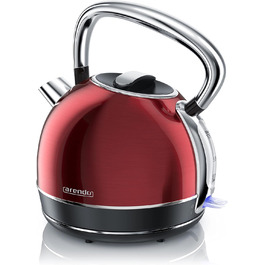 Arendo Retro Stainless Steel Kettle - 1.7L Electric Kettle with Replaceable Scale Filter, Cool Grey - Automatic Shutoff, GS Certified