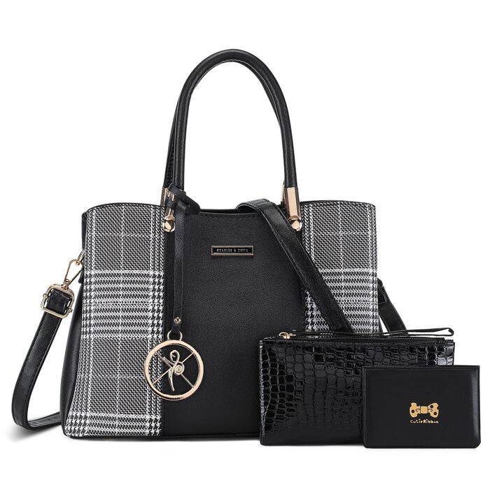 Жіноча сумка-шопер VINBAGGE з PU шкіри, чорна. Сумка через плече для офісу та на кожен день