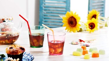 SCANDINOVIA - 400ml Unbreakable Premium Drinking Glasses - Set of 6 - Tritan Plastic Beakers - BPA Free - Dishwasher Safe - Stackable