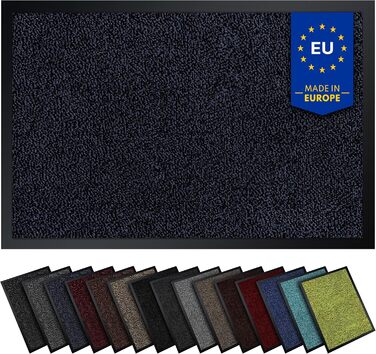 Килимок для дому та вулиці 60x90 см, чорний, антиковзаючий, миючий, вологостійкий