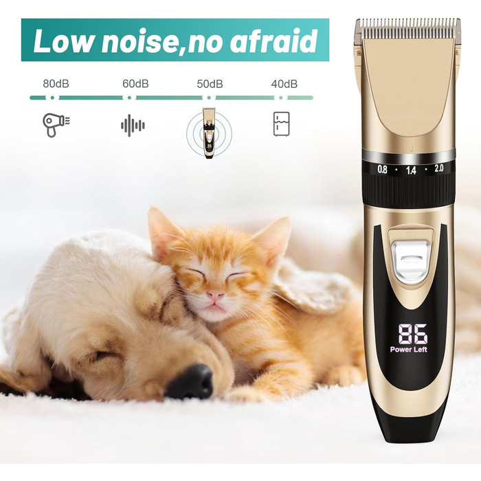Професійна машинка для стрижки собак та котів Sjpzwcrl – бездротова, акумуляторна, з LCD-дисплеєм
