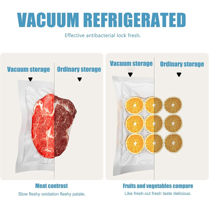 Вакуумний пакувальник харчових продуктів 5-в-1 з 10 пакетами 20x30 см, 65Kpa, знімний прилад для запаювання фольги, LED-дисплей та різак для сухих та вологих продуктів (сірий)