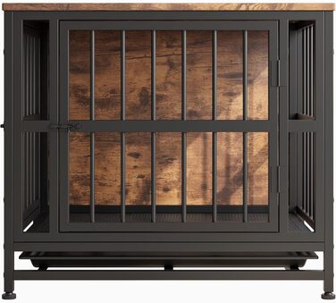 Дерев'яний вольєр для собак, 83 см, велика собача будка для дому, міцний вольєр для великих собак, вольєр з 2 дверима, знімний піддон, приліжний столик