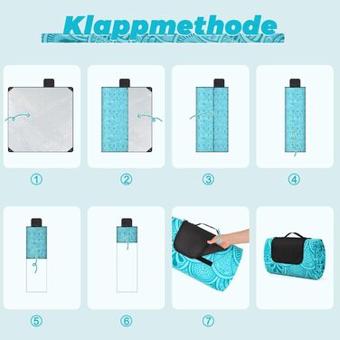 Водонепроникний плед для пікніка Gucass 200x200 см - Плед для пляжу, кемпінгу, BBQ, пікніка