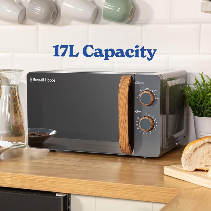Мікрохвильова піч Russell Hobbs RHMM713G: 17 л, 700 Вт, сірий колір, стильний дизайн, функція розморожування