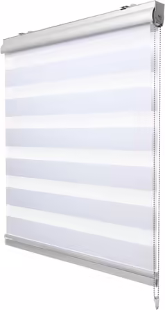 Sol Royal Cassette Double Roller Blind SolDecor DK9 Duo Roller Blind Clamp-on System Premium Vario Roller Blind with Clamp Carrier and Extra Wide Stripes - White (W90 x H160 cm)