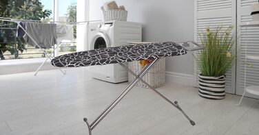 Чохол для прасувальної дошки Umiin, 115x35 см, еластичний, з бавовняним шаром та 6 мм повстяною підкладкою (Чорний & Білий)