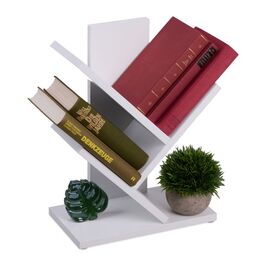 Біла книжкова шафа Relaxdays у формі дерева