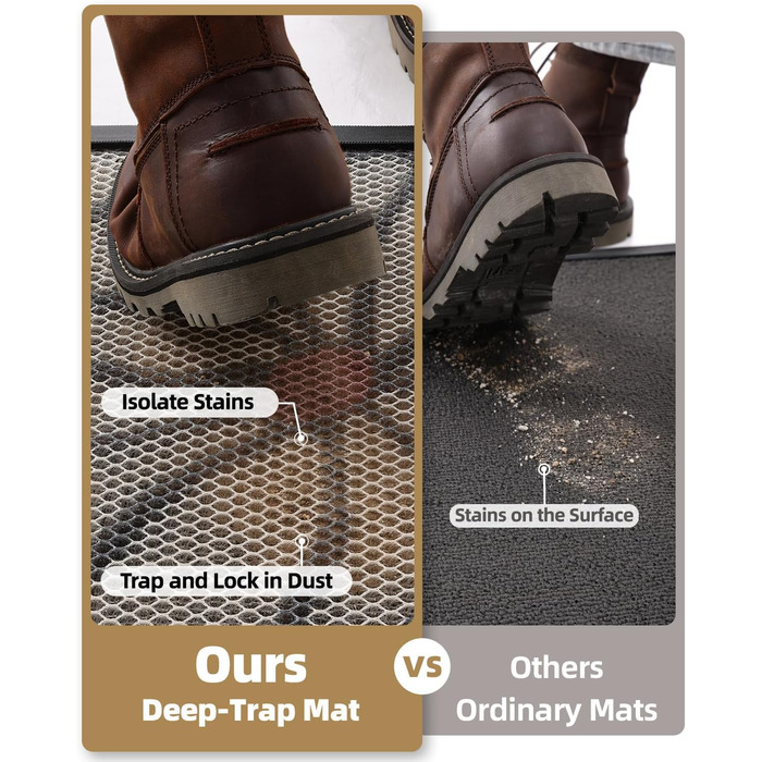 Придверний килимок COLOR&GEOMETRY для вулиці 43 x 76 см, протибрудний та антиковзаючий килим для вхідної групи, бежевий