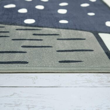 Дитячий килим Paco Home для хлопчиків та дівчаток 3D, Пастельні гори, хмари, зірки, 160x230 см, Сірий