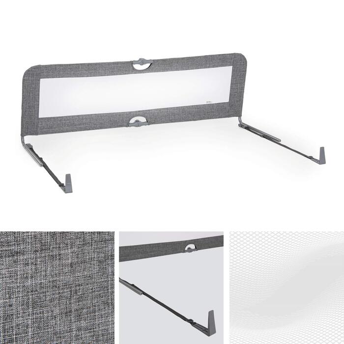 Захисний бортик для ліжка hauck Sleep N Safe Plus XL, дитячий, 150x50x44 см, складаний, для дітей 18 міс-5 років, сірий меланж, підходить для ліжок 200-220 см