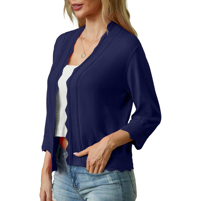 Жакет-кардиган жіночий літній з рюшами, Boero Eegant, Marineblau (темно-синій), розмір S