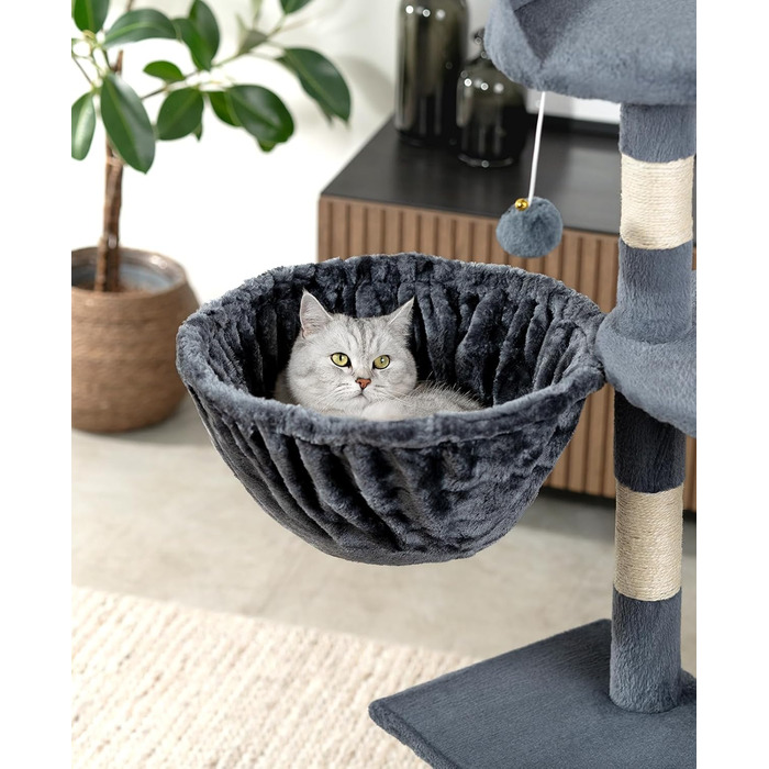 Крісло-лежанка для кота з м'якого плюшу, Ø 40 см, глибина 25 см, підходить для будь-якого котячого будиночка, з металевим кріпленням M8, для котів будь-якого розміру, (25 см глибина, темно-сірий)