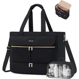 Сумка-валіза LOVEVOOK для жінок, 45L: велика валіза-рюкзак, сумка для подорожей, спортивна сумка, сумка для вихідної поїздки, клінічна сумка, сумка для пологового будинку, з косметичкою, відділенням для взуття та вологонепроникним відділенням, чорна