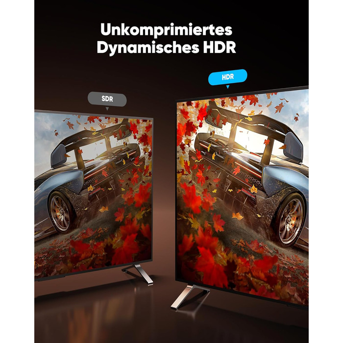 HDMI кабель Highwings 8K 3 метри, HDMI 2.1, 48Gbps, Ultra Highspeed, 8K@60Hz, 4K@120Hz, HDR10, eARC, DTS:X, 3D, HDCP 2.2/2.3, сумісний з PS5/PS4/PS3, HDTV, Blu-ray Player