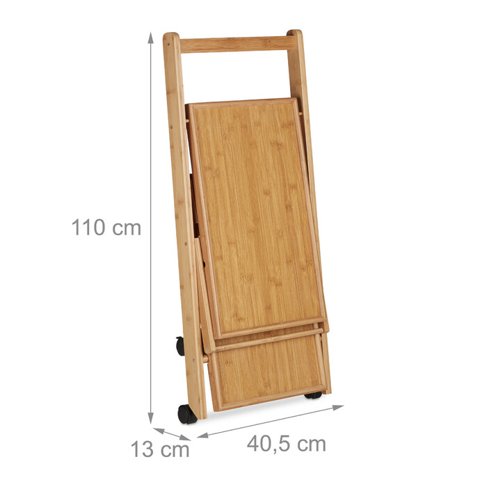 Relaxdays Kitchen Cart Bamboo with 2 Shelves