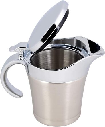 Saucepan, Sauce Pot, Stainless Steel Sauce Creamer Insulated, 304 Stainless Steel Heat and Cold Insulated, Double-Walled, Sauce Pot, Serving Creamer (Small 450Ml)
