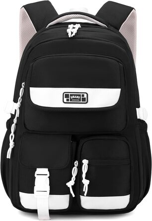 Шкільний рюкзак для підлітка: містка модель для дівчаток 3-5 класів, для середньої та старшої школи, зручний для подорожей та відпочинку (чорний)
