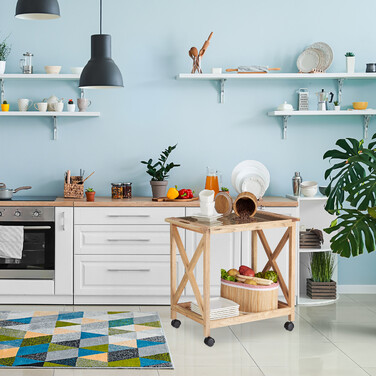 Relaxdays Kitchen Cart made of Walnut Wood